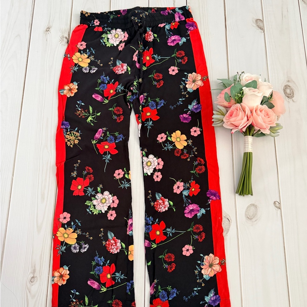Lightweight Black Floral Pants